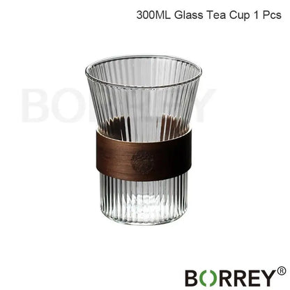 300Ml Japanese Glass Tea cup Heat-Resistant Glass Teapot Puer Kettle Kung Fu Tea Set Tea Ceremony Cup  office Water cup