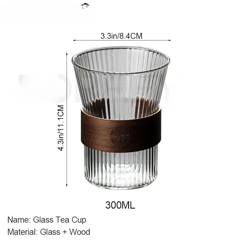 300Ml Japanese Glass Tea cup Heat-Resistant Glass Teapot Puer Kettle Kung Fu Tea Set Tea Ceremony Cup  office Water cup