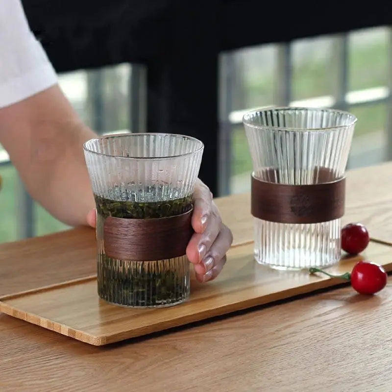300Ml Japanese Glass Tea cup Heat-Resistant Glass Teapot Puer Kettle Kung Fu Tea Set Tea Ceremony Cup  office Water cup