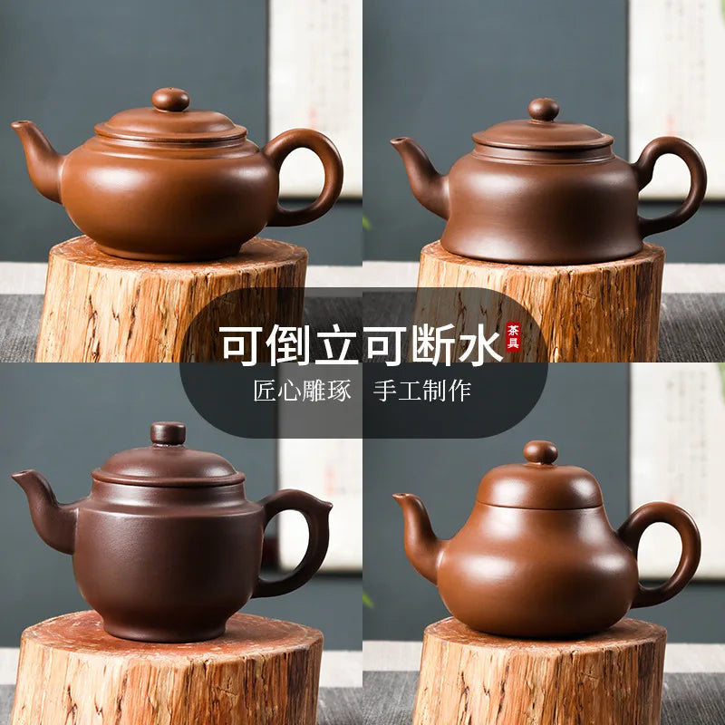 300cc Antique Yixing Purple Clay Teapot Authentic Raw Ore Beauty Pot Household Zisha Tea Infuser Chinese Tea Ceremony