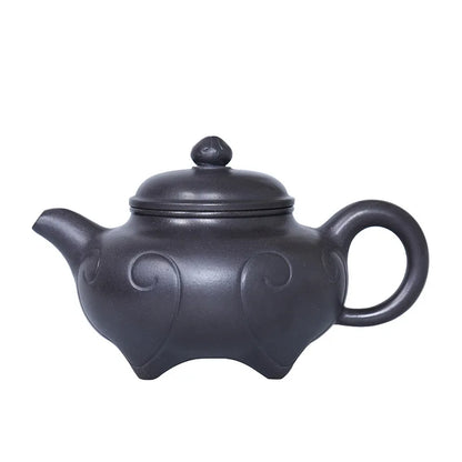 300cc Authentic Yixing Purple Clay Teapot Raw Ore Purple Mud four-legged Jiuding Kettle Home Filter Tea Infuser Custom Tea Set