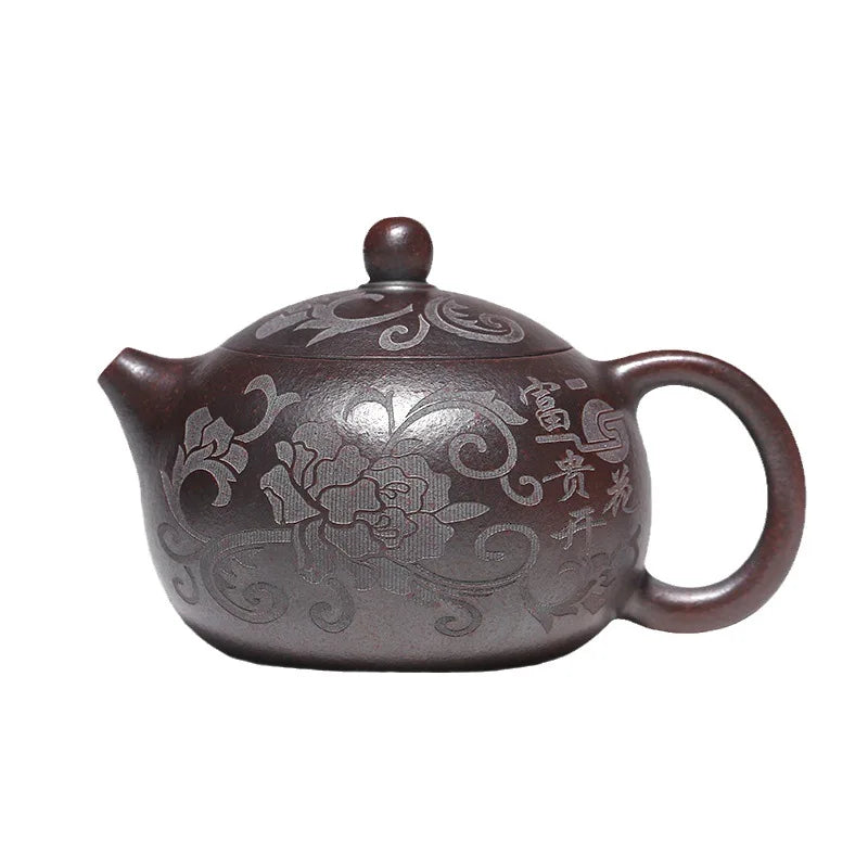 300cc Chinese Yixing Purple Clay Teapots Handmade Tea Maker Raw Ore Black Gold Sand Xishi Tea Pot Zisha Tea Set