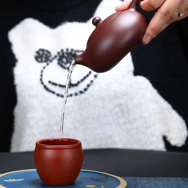 300cc Hand-painted Orchid Beauty Tea Infuser Yixing Purple Clay Tea Pot Raw Ore Zhu Mud Filter Teapot Chinese Zisha Tea Set