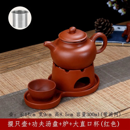 300cc Purple Clay Teapot Handmade Tea Set Pot Chinese Kung Fu Tea Pot Kettle Teapot Zisha Ceramic Pottery China Tea Set Pitcher