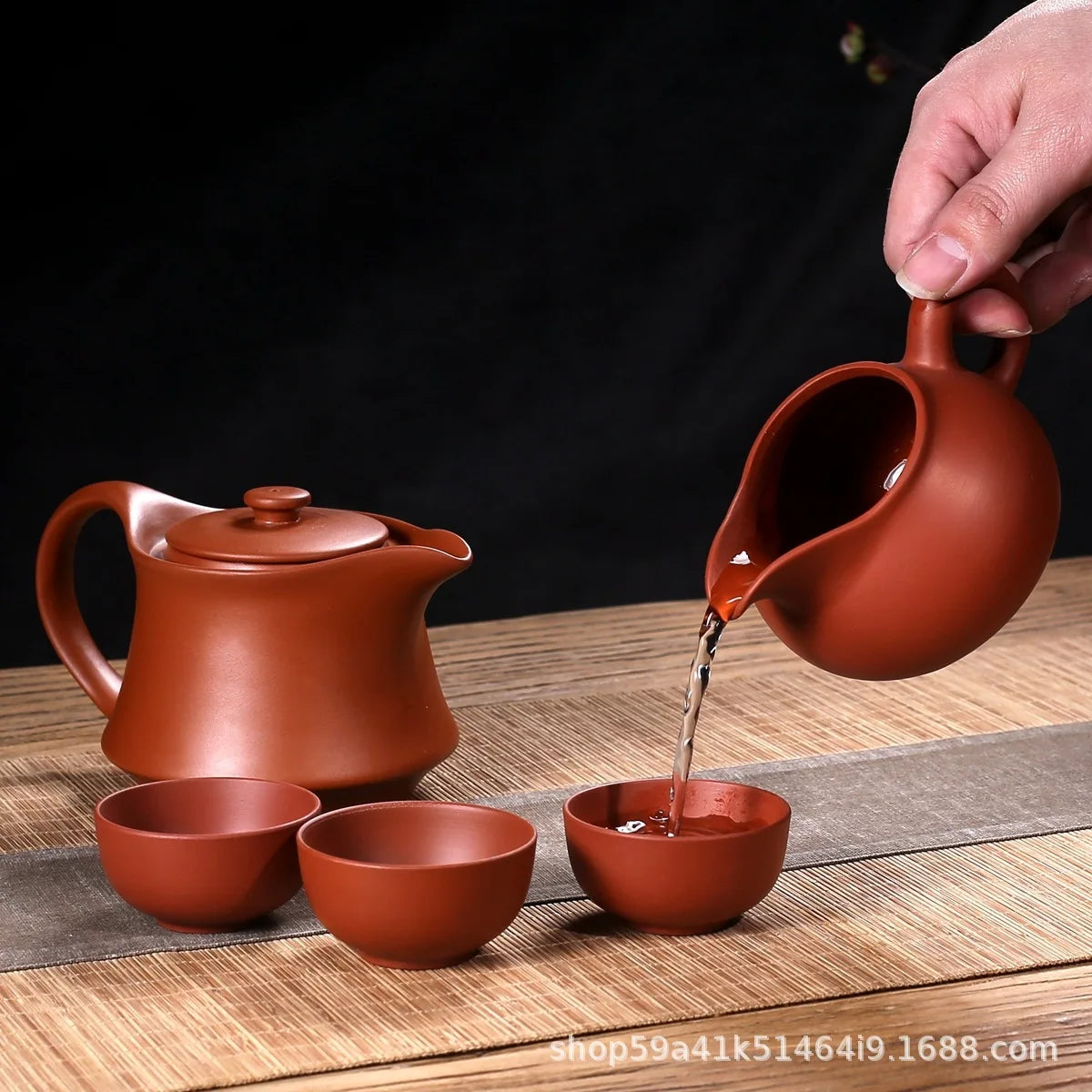 300cc Yixing Purple Clay Small Tea Set  Xishi Pot Tea Ceremony zisha Ceramic Pottery Teacup china Kung Fu Tea Set