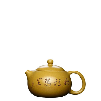 300cc Yixing Purple Clay Teapot Handmade  Xishi Tea Pot Raw Ore Gold Section Mud Kettle Chinese Zisha Tea Set