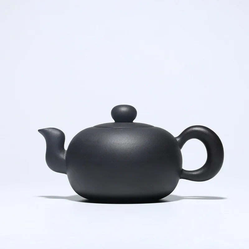 300cc Yixing Zisha Ore All Handmade Black Mud a Black Pearl Pot Black Tea Jin Jun Mei Beautiful Teaware