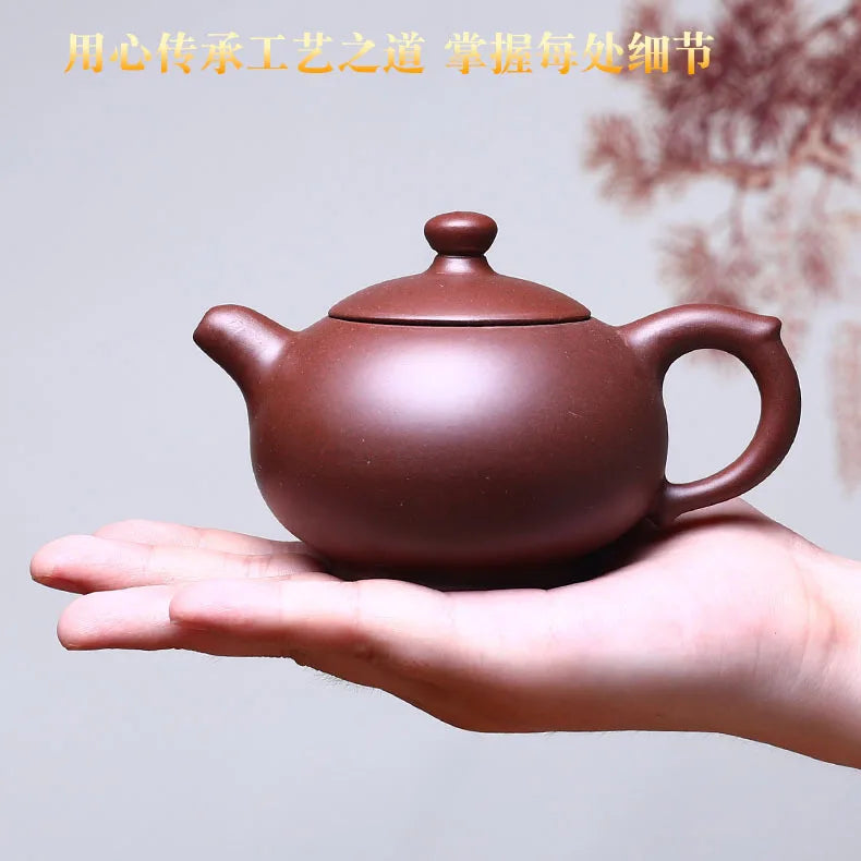 300cc Yixing tea pot purple clay Xishi teapot beauty kettle Raw ore Handmade Tea set authentic Tie Guanyin Puer ball hole filter
