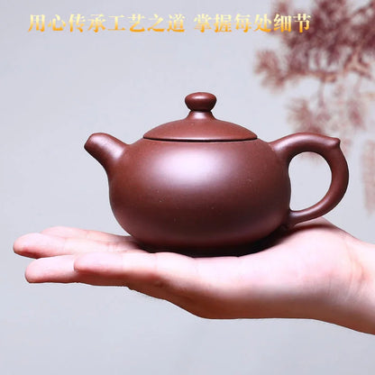 300cc Yixing tea pot purple clay Xishi teapot beauty kettle Raw ore Handmade Tea set authentic Tie Guanyin Puer ball hole filter