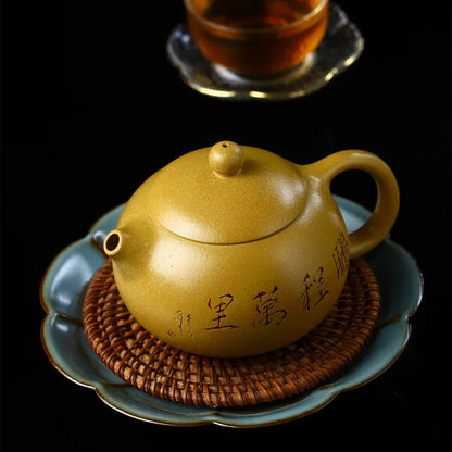 300ml Chinese Yixing Purple Clay Teapots Famous Artists Handmade Xi Shi Tea Pot Raw Ore Section Mud Kettle Zisha Tea Set