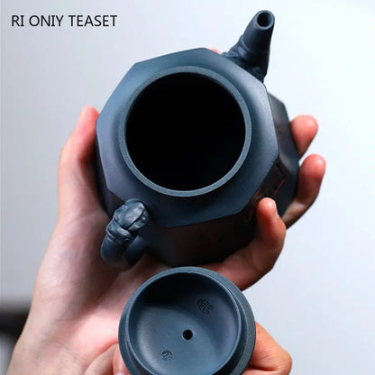 300ml Chinese Yixing Purple Clay Teapots Famous Handmade Large Capacity Tea Pot Raw Ore Green Mud Kettle Zisha Tea Set Teaware