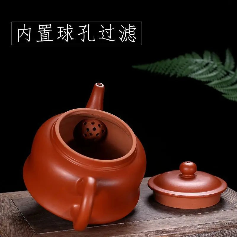 300ml Chinese Yixing Raw Ore Purple Clay Teapots Small Capacity Handmade Stone Scoop Tea Pot Kettle High-end Zisha Tea Set