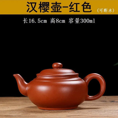 300ml Chinese Yixing Raw Ore Purple Clay Teapots Small Capacity Handmade Stone Scoop Tea Pot Kettle High-end Zisha Tea Set