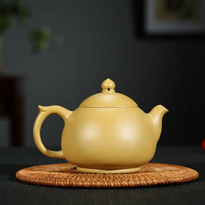 300ml Chinese Yixing Zisha Pot Gold Section Mud Kettle Xu Fanghuai Handmade Tea Set Engraving The Word Free Shipping