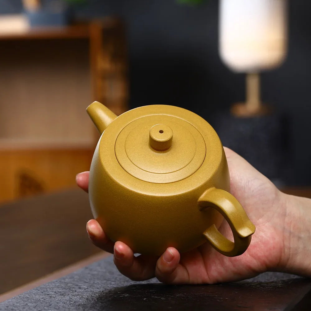 300ml Chinese kungfu tea pot real yixing zisha duan clay solid color on sales marked master Han Duo pots new handmade craft gift