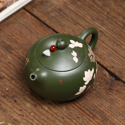 300ml Classic Yixing Purple Clay Tea Pot Green Mud Xishi Teapot Household 9 Hole Filter Teaware Chinese Zisha Tea Infuser