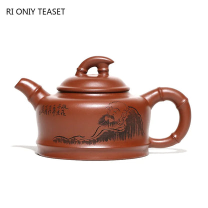 300ml Hand Painted Yixing Purple Clay Tea Pot Chinese Zisha Tea Sets Household Filter Tea Maker Boutique Handmade Teapot