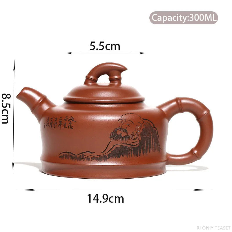 300ml Hand Painted Yixing Purple Clay Tea Pot Chinese Zisha Tea Sets Household Filter Tea Maker Boutique Handmade Teapot
