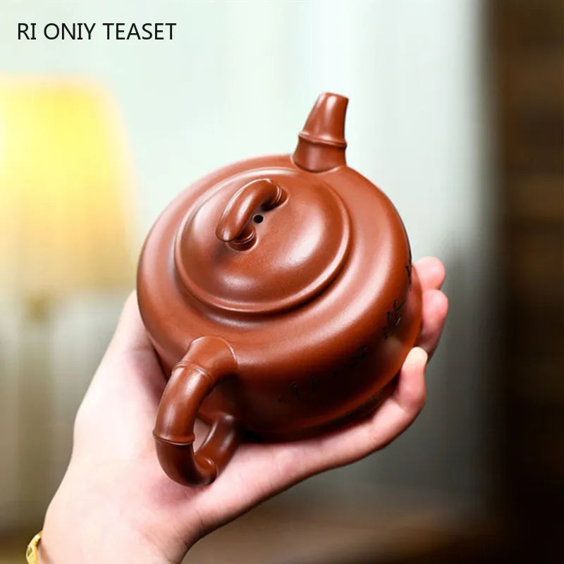 300ml Hand Painted Yixing Purple Clay Tea Pot Chinese Zisha Tea Sets Household Filter Tea Maker Boutique Handmade Teapot