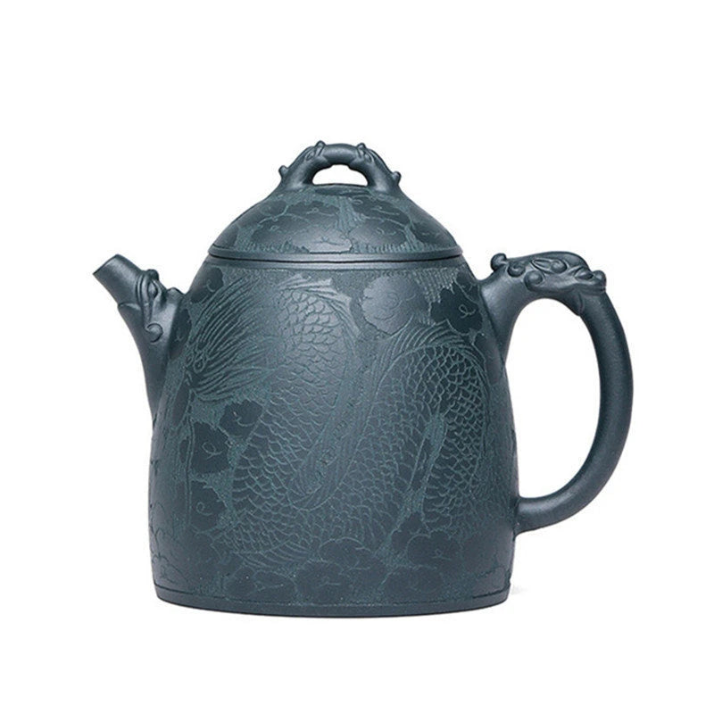 300ml High-end Yixing Purple Clay Teapots Famous Artists Handmade Dragon Pattern Tea Pot Kettle Chinese Zisha Tea Set Collection