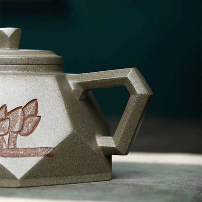 300ml High-end Yixing Raw Ore Purple Clay Teapot Famous Handmade Stone Scoop Dragon Pattern Tea Pot Beauty Chinese Zisha Tea Set