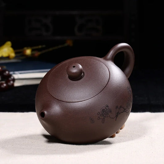 300ml Tradition Yixing Purple Clay Teapot Classic Zhu Mud Xishi Tea Pot Ball Hole Filter Beauty Tea Kettle Chinese Zisha Teaware