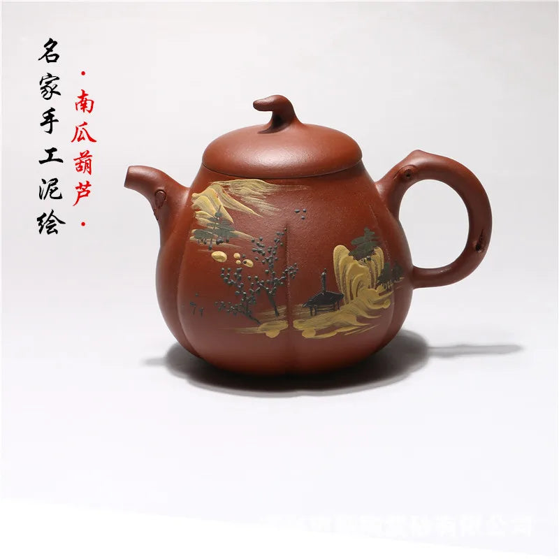 300ml Wholsale Yixing Genuine Handmade Purple Clay Pumpkin teapot Creative Chinese Kung Fu Zisha Tea Pot Gift Box Free Shipping