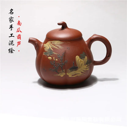 300ml Wholsale Yixing Genuine Handmade Purple Clay Pumpkin teapot Creative Chinese Kung Fu Zisha Tea Pot Gift Box Free Shipping