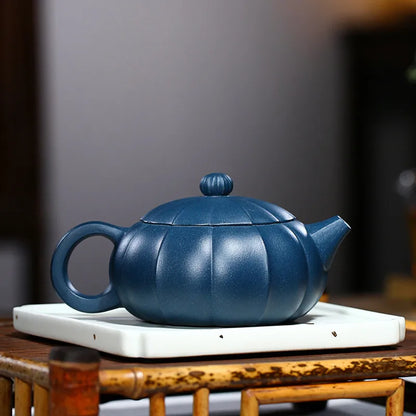 300ml Yixing Handmade Purple Clay Teapots Raw ore Azure Mud Xishi Tea Pot Beauty Kettle Chinese Famous Zisha Tea Set Gifts