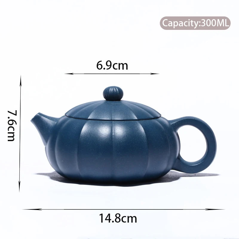 300ml Yixing Handmade Purple Clay Teapots Raw ore Azure Mud Xishi Tea Pot Beauty Kettle Chinese Famous Zisha Tea Set Gifts