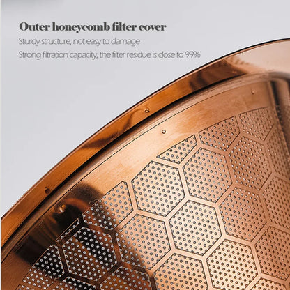 304 Stainless Steel Coffee Filter 600 Mesh Double-Layer Honeycomb Bowl With Base Filter-Free Paper Strainer