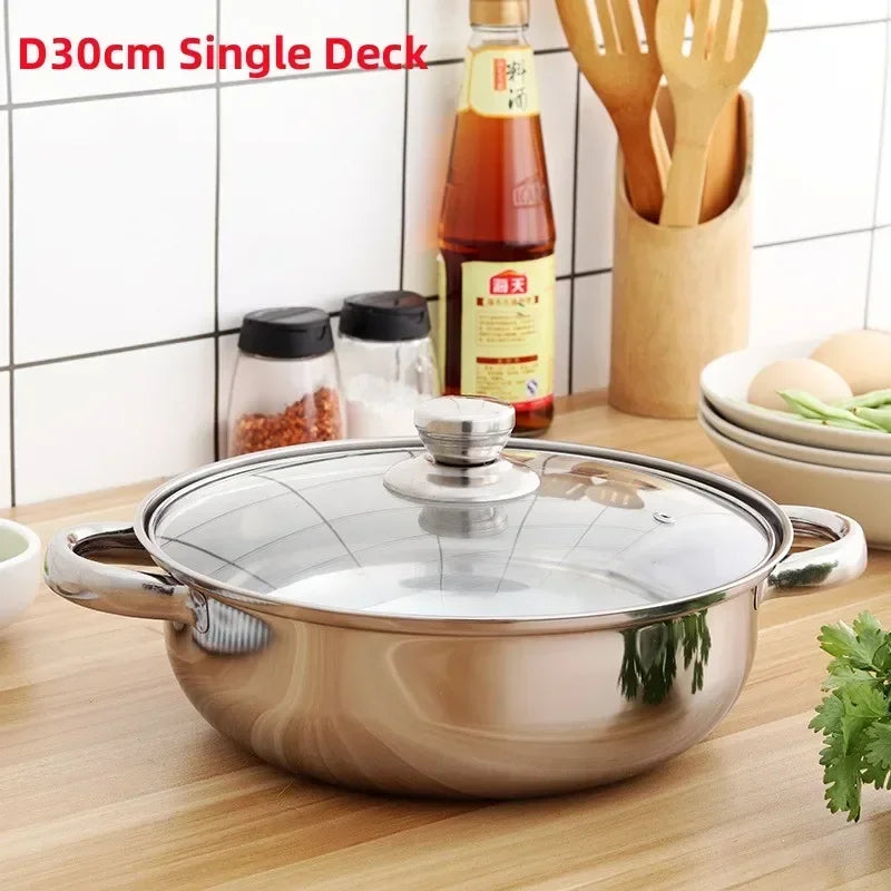 304 Stainless Steel Double Boiler Steam Pot Rice Noodle Roll Steamer Soup Pot Steamed Buns Cake Boilers Kitchen Tools Cookware
