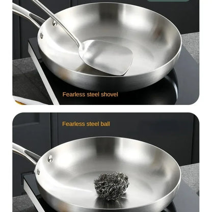 304 Stainless Steel Frying Pan Five-layer Steel Non Stick Pan  Steak Wok  Pancake Pan  Egg Pan Cooking Pot Non Stick Pans