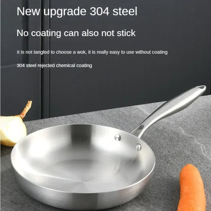 304 Stainless Steel Frying Pan Five-layer Steel Non Stick Pan  Steak Wok  Pancake Pan  Egg Pan Cooking Pot Non Stick Pans