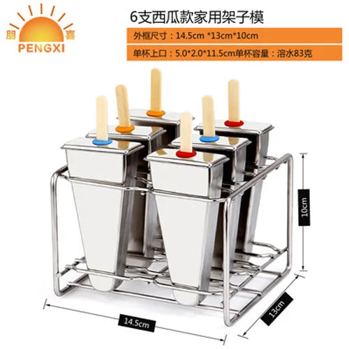 304 Stainless Steel Ice Cream Mold Homemade Large Set Ice Cube Shape Make Popsicle Popsicle Model Children Mould Kitchen Tools