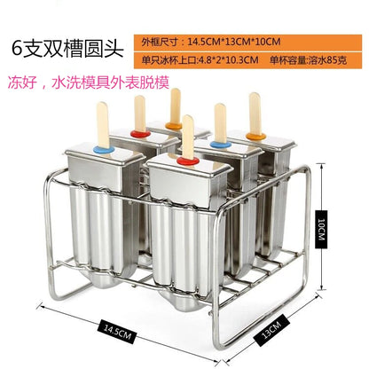 304 Stainless Steel Ice Cream Mold Homemade Large Set Ice Cube Shape Make Popsicle Popsicle Model Children Mould Kitchen Tools
