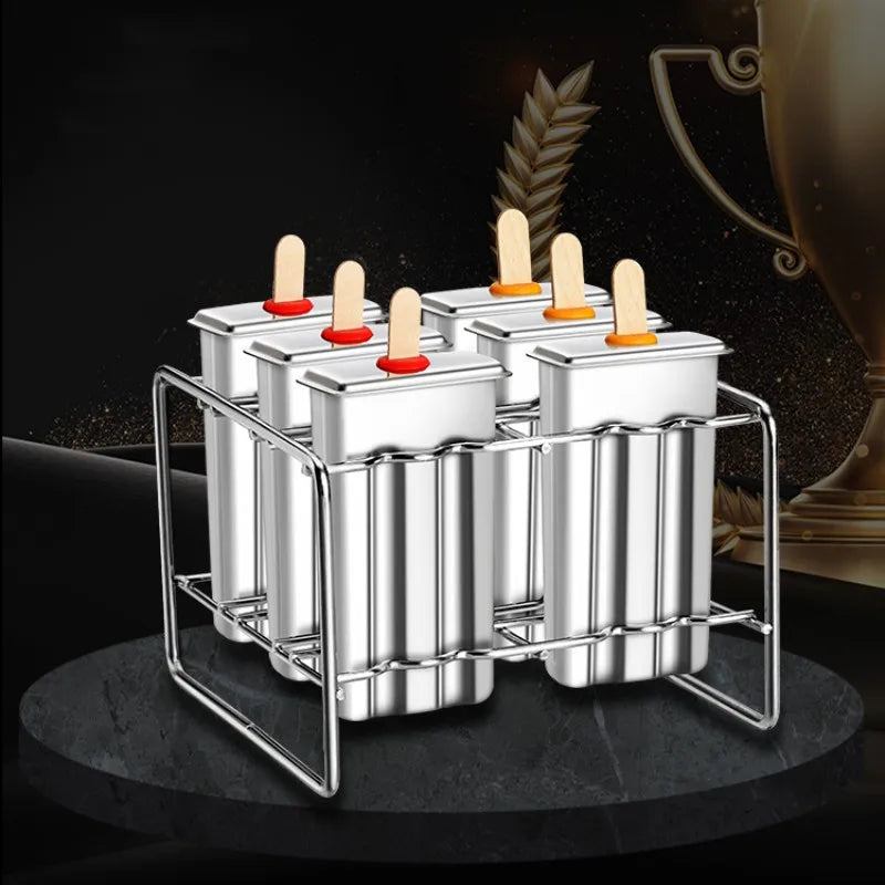 304 Stainless Steel Ice Cream Mold Homemade Large Set Ice Cube Shape Make Popsicle Popsicle Model Children Mould Kitchen Tools