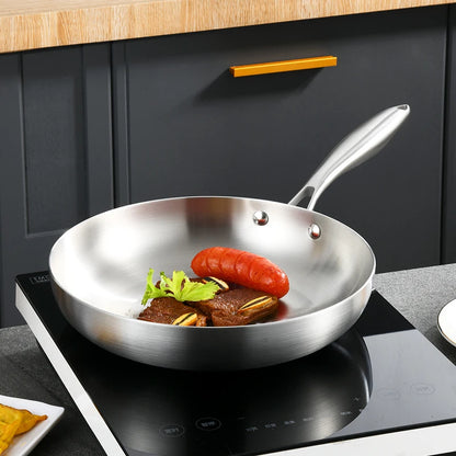 304 Stainless Steel Pan Household Special Wok 0.23mm Thick Pan 3-layer Steel Pan Cooking Pot Professional Grade Pan