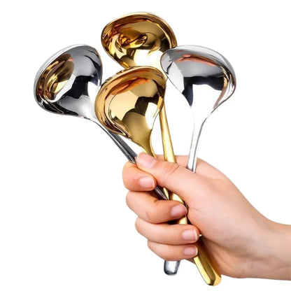 304 Stainless Steel Spoon Long Handle Tablespoons Hot Pot Soup Ladle Ramen Noodles Scoop Kitchen Tableware Cooking Utensils