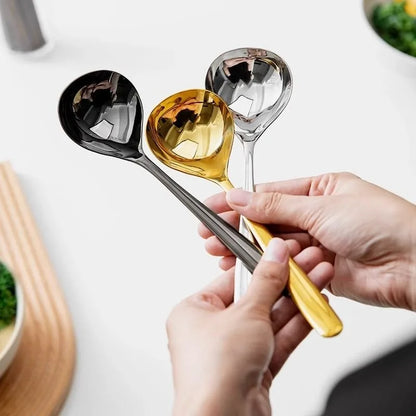 304 Stainless Steel Spoon Long Handle Tablespoons Hot Pot Soup Ladle Ramen Noodles Scoop Kitchen Tableware Cooking Utensils