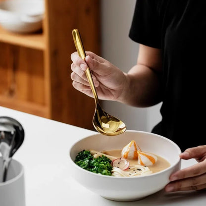 304 Stainless Steel Spoon Long Handle Tablespoons Hot Pot Soup Ladle Ramen Noodles Scoop Kitchen Tableware Cooking Utensils