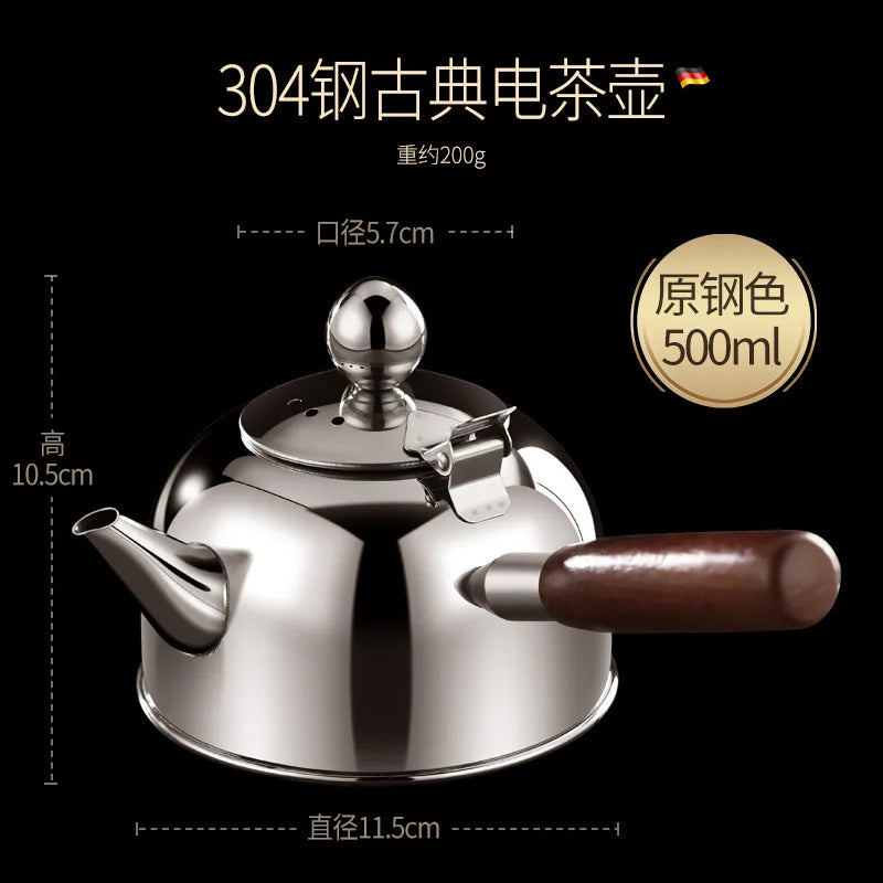 304 Stainless Steel Teapot Induction Tea Stove Household Kung Fu Kettle Creative Beech Handle Pot Water Jug Elegant Water Jugs