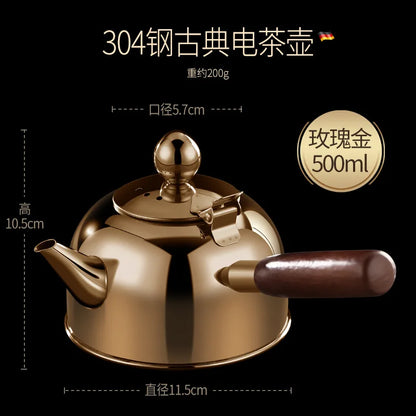 304 Stainless Steel Teapot Induction Tea Stove Household Kung Fu Kettle Creative Beech Handle Pot Water Jug Elegant Water Jugs