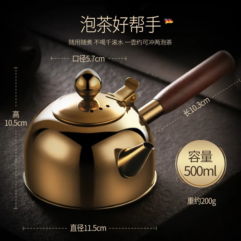 304 Stainless Steel Teapot Induction Tea Stove Household Kung Fu Kettle Creative Beech Handle Pot Water Jug Elegant Water Jugs