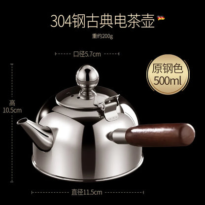 304 Stainless Steel Teapot Induction Tea Stove Household Kung Fu Kettle Creative Beech Handle Pot Water Jug Elegant Water Jugs