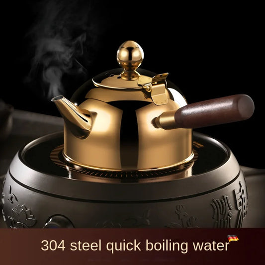 304 Stainless Steel Teapot Induction Tea Stove Household Kung Fu Kettle Creative Beech Handle Pot Water Jug Elegant Water Jugs