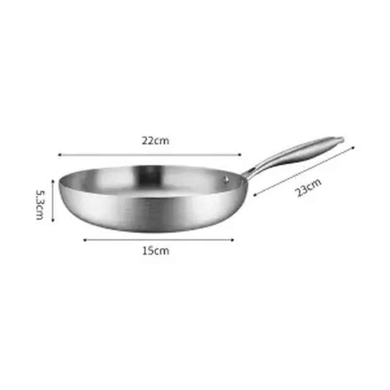 304 stainless steel thickened frying pan frying pan non-stick frying steak egg pancake frying pan household uncoated