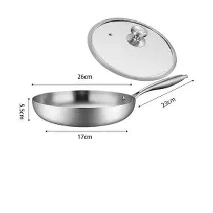 304 stainless steel thickened frying pan frying pan non-stick frying steak egg pancake frying pan household uncoated