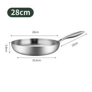 304 stainless steel thickened frying pan frying pan non-stick frying steak egg pancake frying pan household uncoated