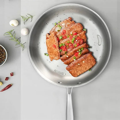 304 stainless steel thickened frying pan frying pan non-stick frying steak egg pancake frying pan household uncoated